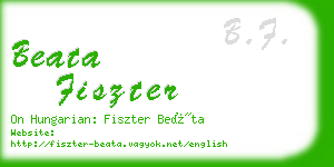 beata fiszter business card